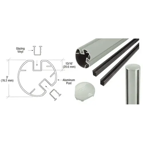 Agate Gray AWS 3" Diameter Round 135 Degree 36" Post Kit Agate Gray AWS 3" Diameter Round 135 Degree 36" Post Kit