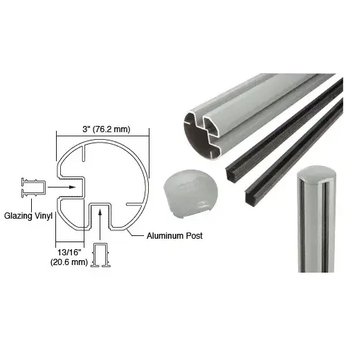 Agate Gray AWS 3" Diameter Round 90 Degree 48" Corner Post Kit Agate Gray AWS 3" Diameter Round 90 Degree 48" Corner Post Kit