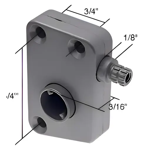 Right Hand Window Slant Sill Operator, 1-3/4" Screw Holes, 1/8" Spindle Length, Right Handed Right Hand Window Slant Sill Operator, 1-3/4" Screw Holes, 1/8" Spindle Length, Right Handed