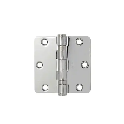 Brite Chrome 3-1/2" x 3-1/2" Residential Bearing Hinge 1/4" Radius Pair Brite Chrome 3-1/2" x 3-1/2" Residential Bearing Hinge 1/4" Radius Pair