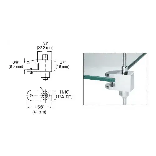 Chrome Plated One-Way Glass Support for Rod Display System