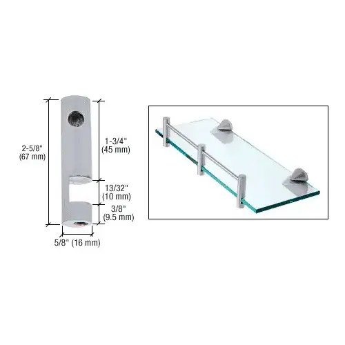 Brushed Nickel Left Hand Rod Support Brushed Nickel Left Hand Rod Support