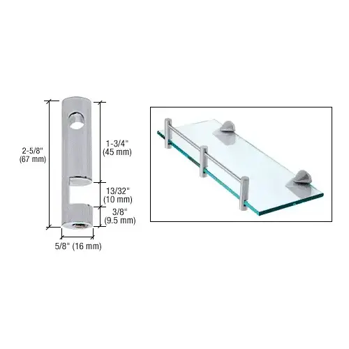 Brushed Nickel Center Rod Support Brushed Nickel Center Rod Support