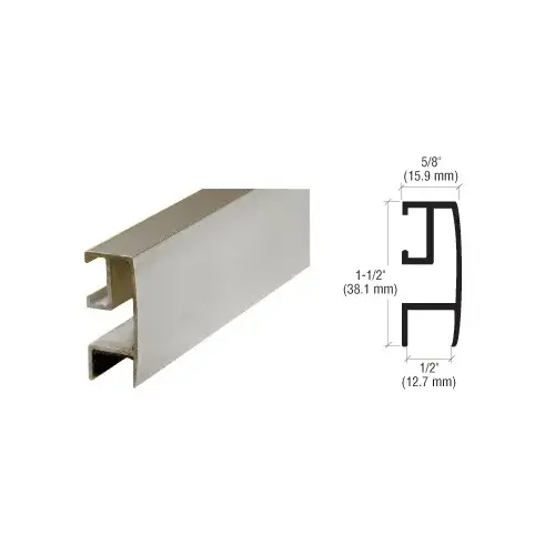 Brushed Nickel Rectangular Mirror Frame Extrusion 144" Stock Length