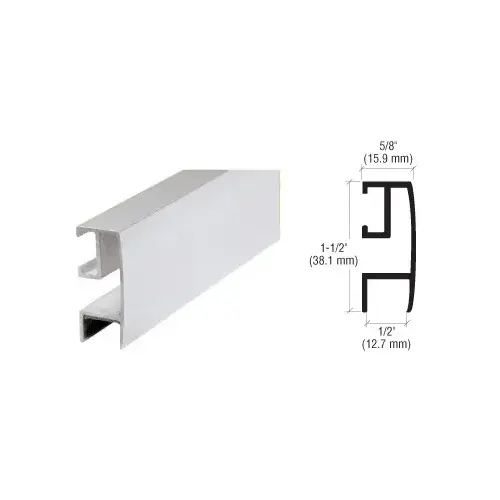 Satin Chrome Rectangular Mirror Frame Extrusion 144" Stock Length Satin Chrome Rectangular Mirror Frame Extrusion 144" Stock Length