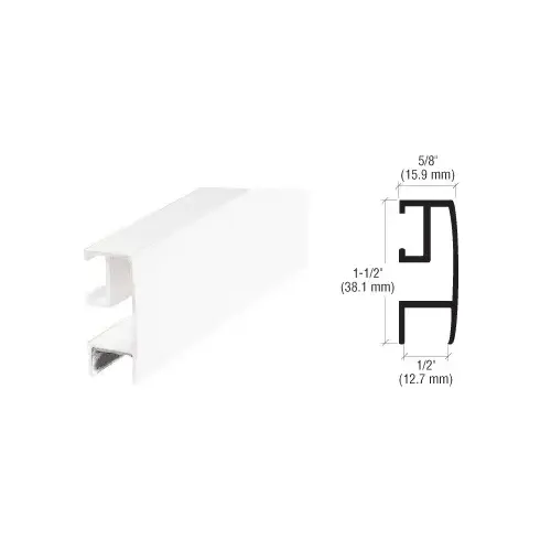 White Rectangular Mirror Frame Extrusion 144" Stock Length White Rectangular Mirror Frame Extrusion 144" Stock Length