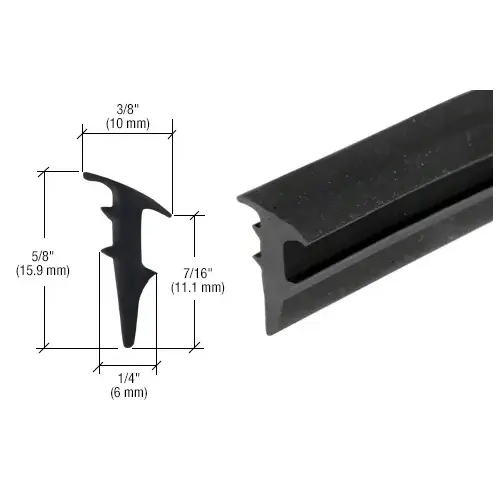 Black 1/2" Roll-In Glazing Gasket - 100 ft Roll