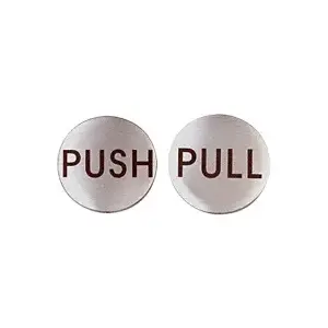 CRL RPP2BS Brushed Stainless 2" Round Push/Pull Set - Etched Stainless Steel