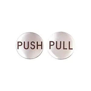 CRL RPP2PS Polished Stainless 2" Round Push/Pull Set - Etched Stainless Steel