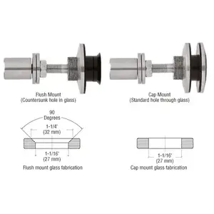 CRL RSF10BS 316 Brushed Stainless Steel Swivel Combination Fastener for 3/8" to 1/2" Tempered Glass