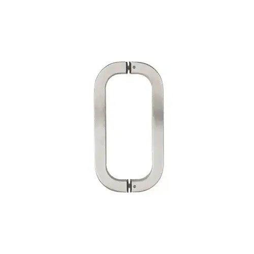 Brushed Stainless Round 10" Glass Mounted Rounded Corner Tube Style Back-to-Back Pull Handle Brushed Stainless Round 10" Glass Mounted Rounded Corner Tube Style Back-to-Back Pull Handle