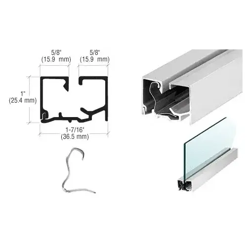 Satin Anodized Snap-In Sash with Clips - 12' Stock Length Satin Anodized Snap-In Sash with Clips - 12' Stock Length