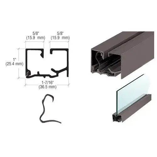 Dark Bronze Anodized Snap-In Sash with Clips - 12' Stock Length