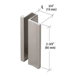 CRL S0H238BN Brushed Nickel Slip-On Handle for 3/16" or 1/4" Frameless Sliding Door