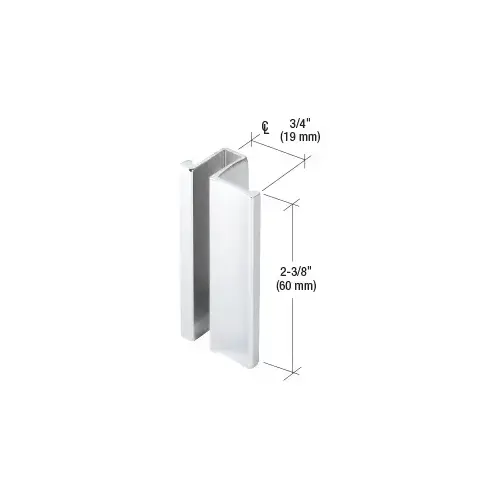 Polished Chrome Slip-On Handle for 3/16" or 1/4" Frameless Sliding Door