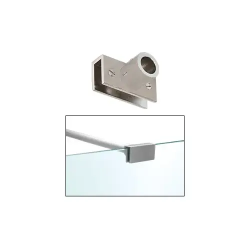 Brushed Nickel Adjustable Slim Line Glass Mount Fitting