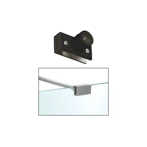 Matte Black Adjustable Slim Line Glass Mount Fitting Matte Black Adjustable Slim Line Glass Mount Fitting