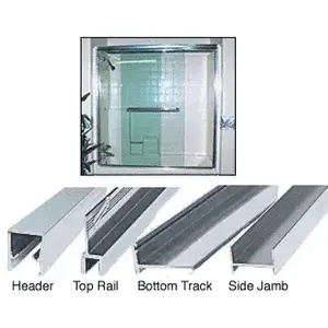 CRL S386072BA Brite Anodized Frameless Double "MK" Series Sliding Shower Door Kit - 60" W x 72" H for 3/8" Glass GLASS NOT INCLUDED