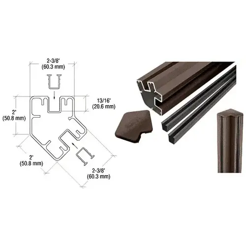 Matte Bronze 60" Long 2" x 2-3/8" Rectangular 135 Degree Post Kit Matte Bronze 60" Long 2" x 2-3/8" Rectangular 135 Degree Post Kit