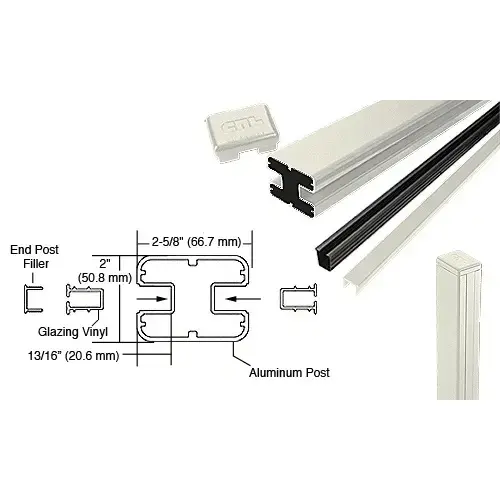 Oyster White AWS 2" x 2-5/8" Rectangular 180 Degree 36" End Post Kit Oyster White AWS 2" x 2-5/8" Rectangular 180 Degree 36" End Post Kit