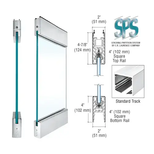 Satin Anodized Type 1 Standard with 4" Square Rails Top and Bottom Satin Anodized Type 1 Standard with 4" Square Rails Top and Bottom