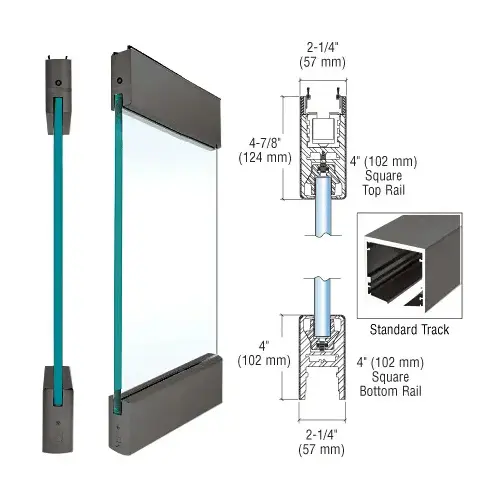 Black Bronze Type 1 Standard with 4" Square Rails Top and Bottom Black Bronze Type 1 Standard with 4" Square Rails Top and Bottom