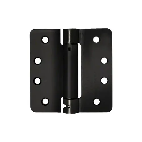 4" x 4" Antique Bronze Heavy-Duty Spring Hinge - 1/4" Radius