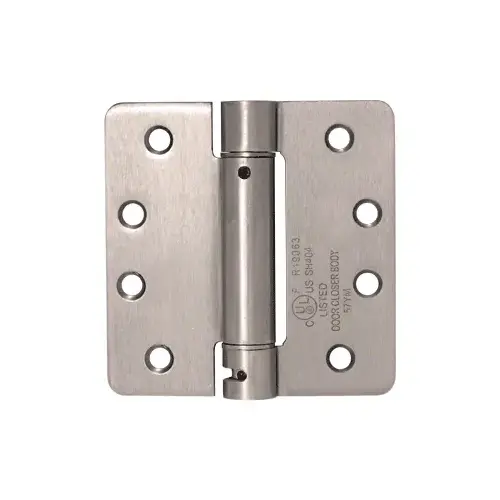 4" x 4" Dull Nickel Heavy-Duty Spring Hinge - 1/4" Radius 4" x 4" Dull Nickel Heavy-Duty Spring Hinge - 1/4" Radius