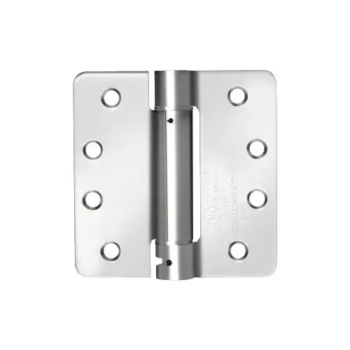 4" x 4" Brite Chrome Heavy-Duty Spring Hinge - 1/4" Radius 4" x 4" Brite Chrome Heavy-Duty Spring Hinge - 1/4" Radius