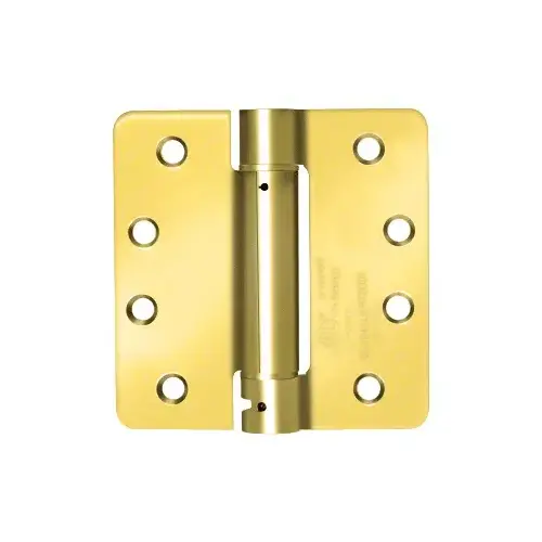 4" x 4" Polished Brass Heavy-Duty Spring Hinge - 1/4" Radius 4" x 4" Polished Brass Heavy-Duty Spring Hinge - 1/4" Radius