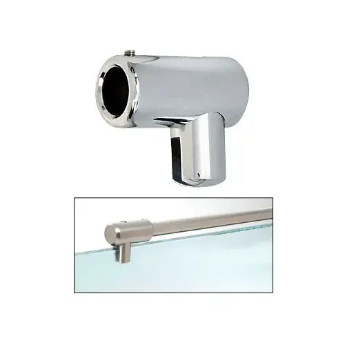 Polished Chrome Support Bar U-Bracket for 3/8" and 1/2" Glass
