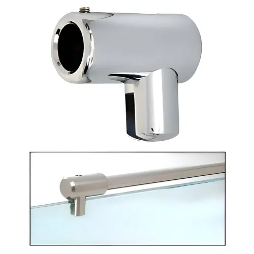 Polished Chrome Support Bar U-Bracket for 1/4" and 5/16" Glass Polished Chrome Support Bar U-Bracket for 1/4" and 5/16" Glass