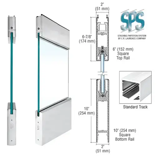 Brushed Stainless Type 1 Standard with 6" Square Rail on Top and 10" Square Rail on the Bottom Brushed Stainless Type 1 Standard with 6" Square Rail on Top and 10" Square Rail on the Bottom