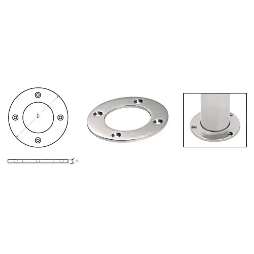 Polished Stainless Round Base Plate for 2" Round Tubing Polished Stainless Round Base Plate for 2" Round Tubing