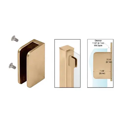 Polished Brass 3/8" Top Flat Base Glass Clip Polished Brass 3/8" Top Flat Base Glass Clip