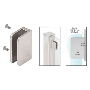 CRL SA87FBS Brushed Stainless 3/8" Top Flat Base Glass Clip