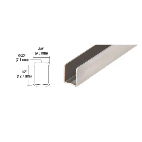 Brushed Stainless 1/4" Radiused Back U-Channel - 144" Brushed Stainless 1/4" Radiused Back U-Channel - 144"