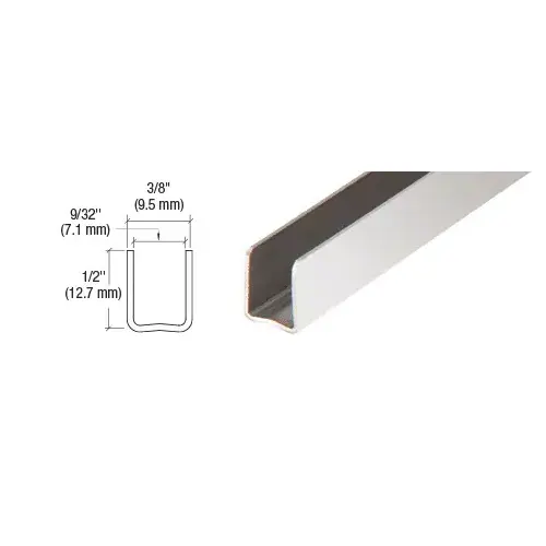 Polished Stainless 1/4" Radiused Back U-Channel - 144" Polished Stainless 1/4" Radiused Back U-Channel - 144"