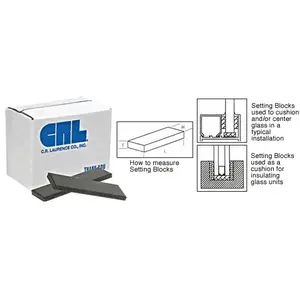 CRL SB574 1/8" x 3/4" x 4" Neoprene Setting Blocks - 80 Durometer Black