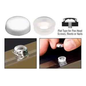 CRL SC91F40-XCP100 White Flat Large Snap Cap Screw Covers - pack of 100