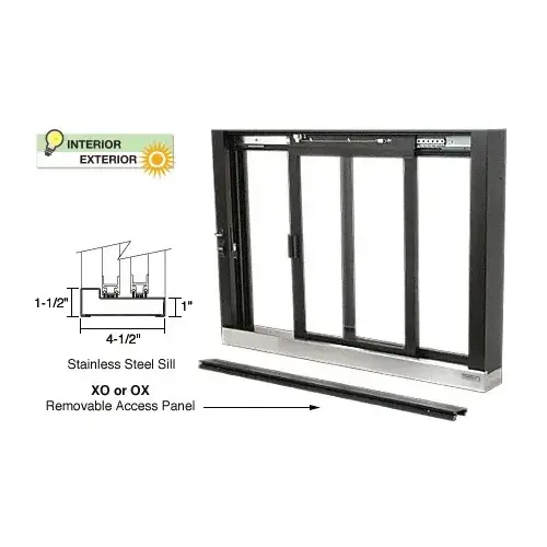 Duranodic Bronze Self-Closing Deluxe Sliding Service Windows with Stainless Steel Sill