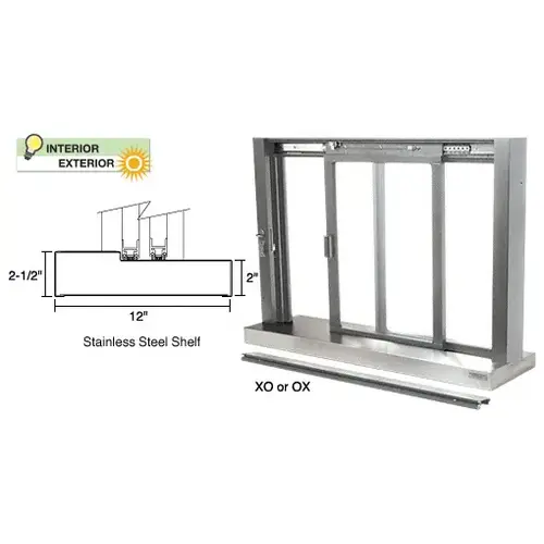 Satin Anodized Self-Closing Deluxe Sliding Service Window with Stainless Steel Sill Satin Anodized Self-Closing Deluxe Sliding Service Window with Stainless Steel Sill