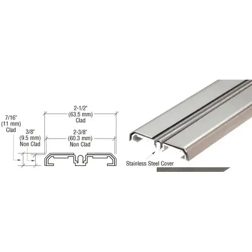 Brushed Stainless Steel Sliding Door Bottom Rolling Track