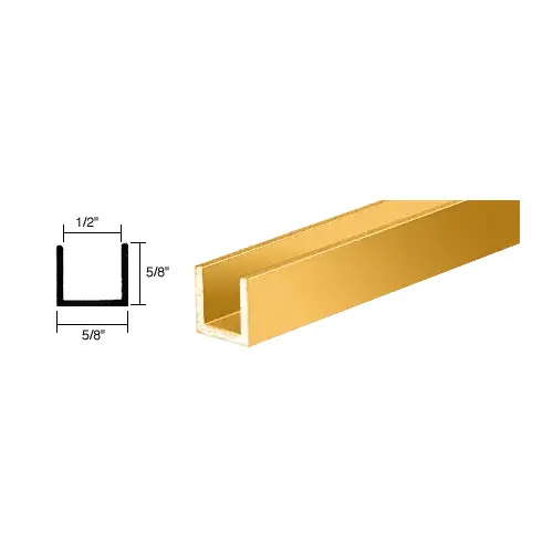 Brite Gold Anodized 1/2" Aluminum "U" Channel with 5/8" Wall Height - Canada Only Brite Gold Anodized 1/2" Aluminum "U" Channel with 5/8" Wall Height - Canada Only