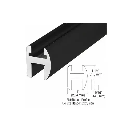 CRL Matte Black Deluxe Shower Door Header Kit - 95"