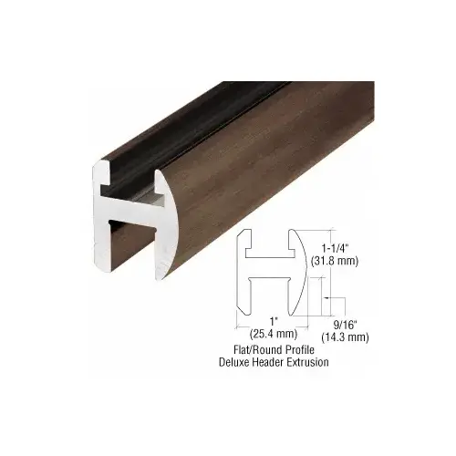 Brushed Bronze Deluxe Shower Door Header Kit - 95"