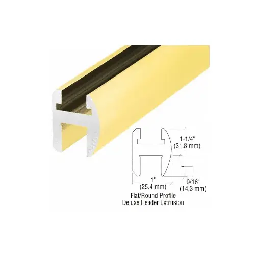 CRL Satin Brass Deluxe Shower Door Header Kit - 95"