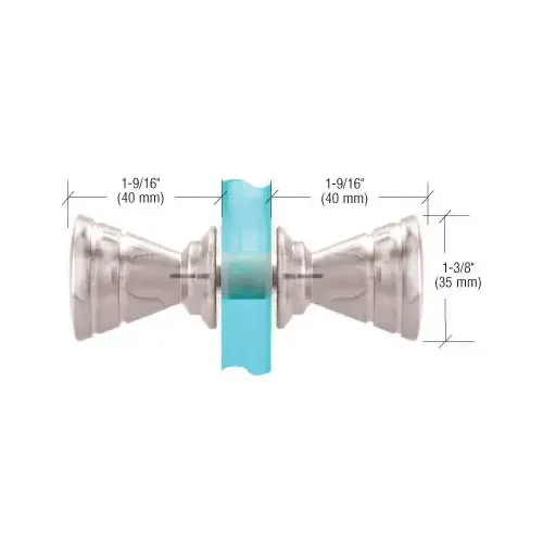 Polished Chrome Ribbed Bow-Tie Style Back-to-Back Knobs Polished Chrome Ribbed Bow-Tie Style Back-to-Back Knobs