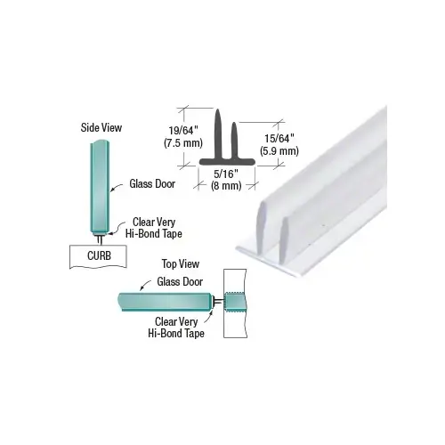 Translucent Vinyl Double Fin Seal 5/16" Maximum Gap with Pre-Applied Tape - 95" Stock Length Clear Translucent Vinyl Double Fin Seal 5/16" Maximum Gap with Pre-Applied Tape - 95" Stock Length Clear