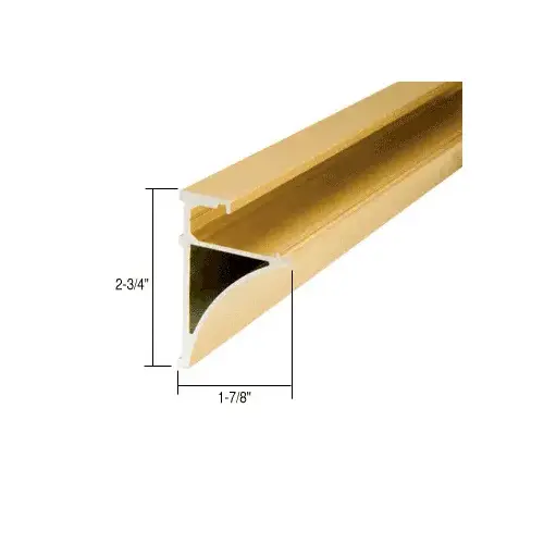 Brite Gold Anodized 96" Aluminum Shelving Extrusion for 3/8" Glass Brite Gold Anodized 96" Aluminum Shelving Extrusion for 3/8" Glass